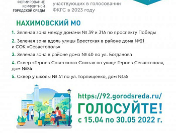 Более 10 тысяч севастопольцев проголосовали за объекты для благоустройства