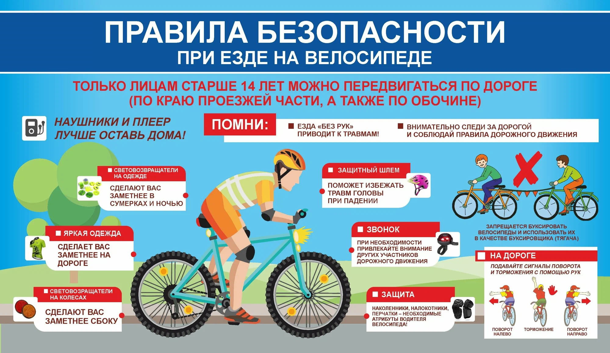 Правила безопасности при езде на велосипеде