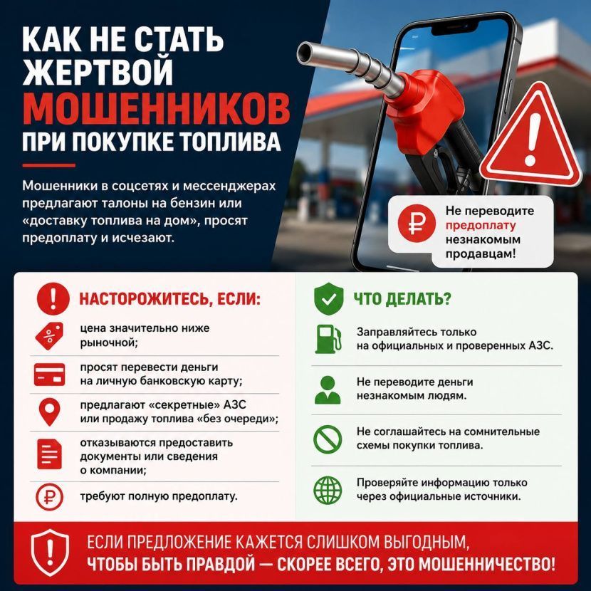Как не стать жертвой мошенников при покупке топлива