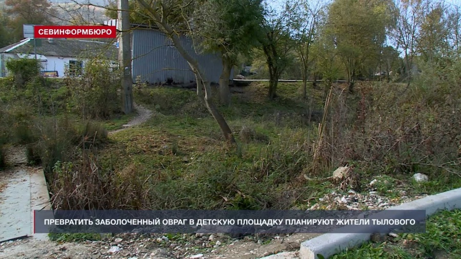 Превратить заболоченный овраг в детскую площадку хотят жители Тылового