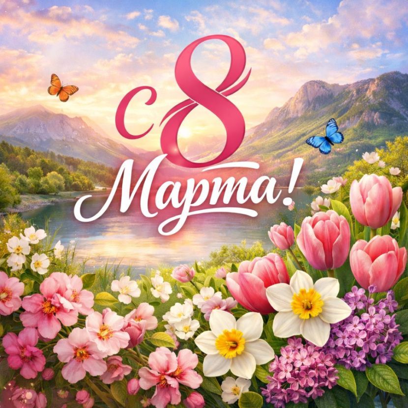 Поздравляем вас с Международным женским днём — 8 Марта! Поздравляем вас с Международным женским днём — 8 Марта!